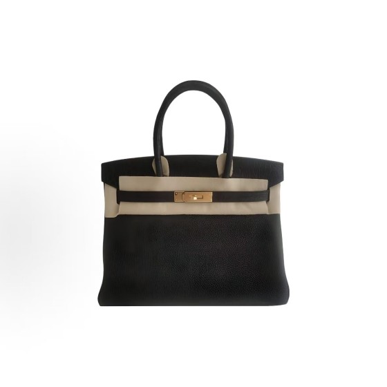 HERMES Birkin 30 Gold buckle platinum handbag 30 Women\'s Edition 89 Noir Black